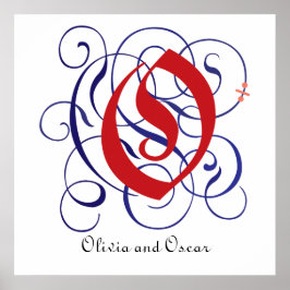 Póster Letra gótica de mayúsculas brillante O, Poster PNG