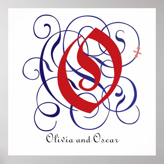 Póster Letra gótica de mayúsculas brillante O, Poster PNG (Frente)