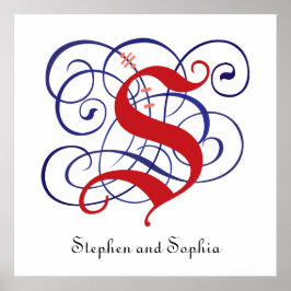 Póster Letra gótica de mayúsculas brillante S, Poster PNG