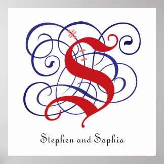 Póster Letra gótica de mayúsculas brillante S, Poster PNG