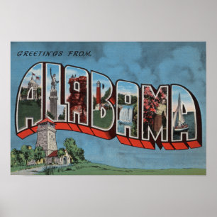 Póster Letra grande (azul) ScenesAlabama de Alabama