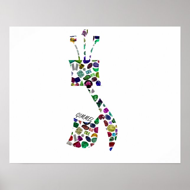 Póster Letra hebrea GIMMEL hecha con guijarros (Frente)