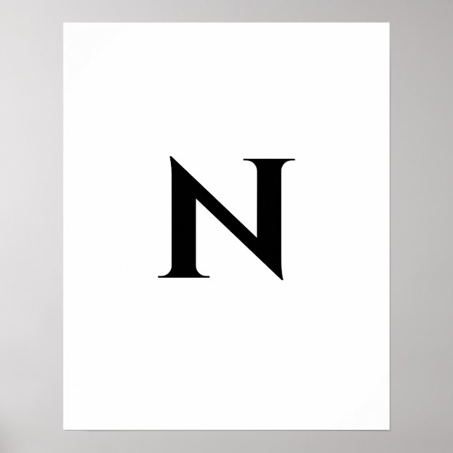 Póster Letra Inicial Monograma Diseño Moderno de Moda (Frente)