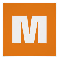 Letra inicial monograma estilo moderno Naranja bla