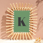 Póster Letra inicial | Monograma moderno de moda Sage Gre<br><div class="desc">Simple y elegante letra inicial personalizado monograma poster impreso en tipografía minimalista moderna en gris oscuro sobre verde sabio. ¡Un regalo o accesorio perfecto para personalizados con un toque personal!</div>