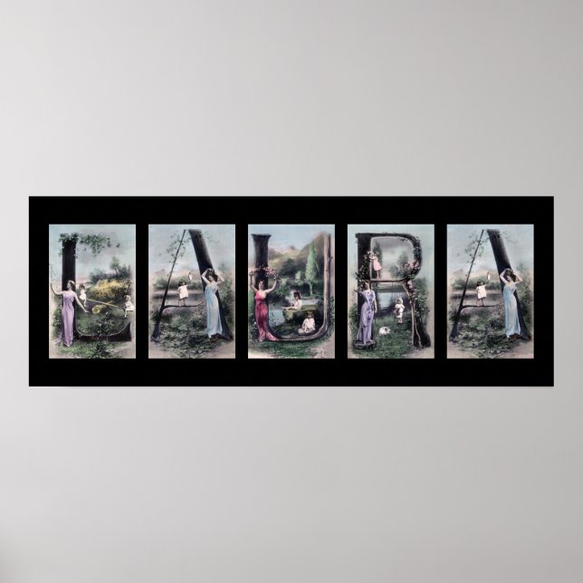 Póster Letra LAURA Alphabet Name Art (Frente)