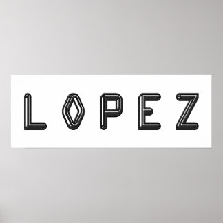 Póster Letra LOPEZ Alphabet Name Art