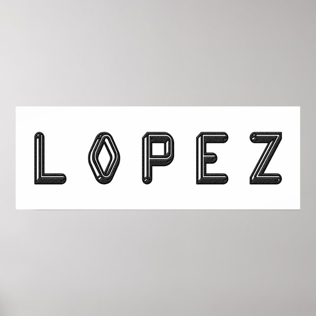 Póster Letra LOPEZ Alphabet Name Art (Frente)