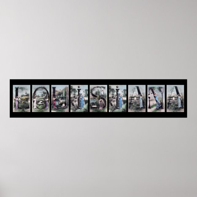 Póster Letra LOUISIANA Alphabet Name Art (Frente)