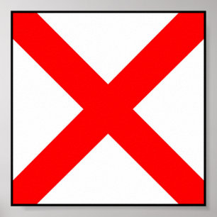 Póster Letra marítima internacional de la bandera de