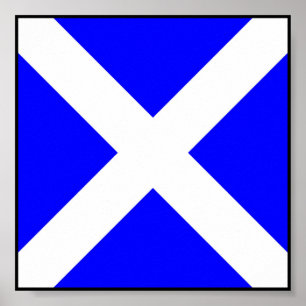 Póster Letra marítima internacional de la bandera de