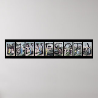 Póster Letra MINNESOTA Alphabet Name Art