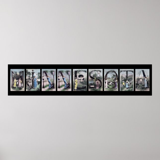 Póster Letra MINNESOTA Alphabet Name Art (Frente)
