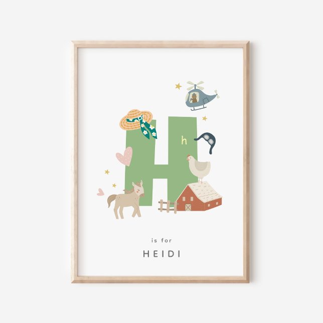 Póster Letra minúscula h Poster alfabética personalizada  (Subido por el creador)