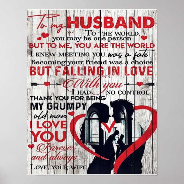 Póster Letra minúscula para marido | A Mi Esposo Presente (Frente)