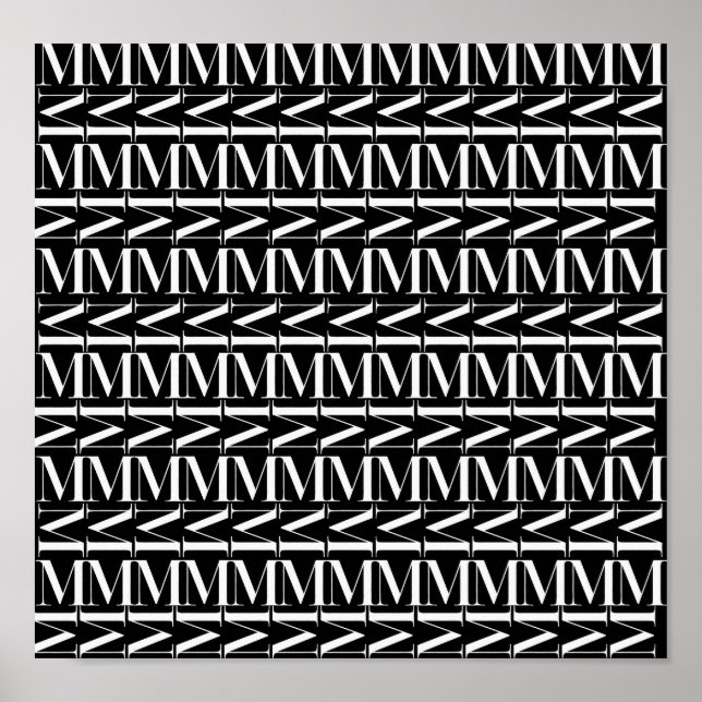 Póster Letra monográfica inicial M (Frente)