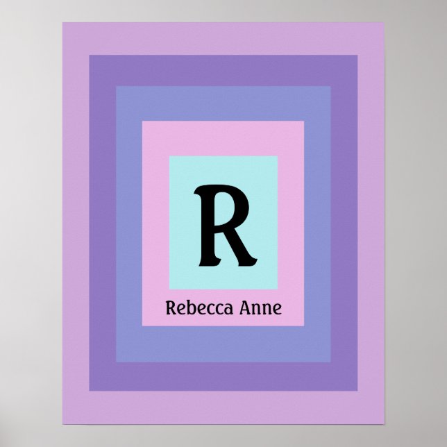 Póster Letra monográfica ligera y colorida nombre diversi (Frente)