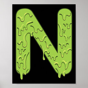 Póster Letra N Alphabet Iniciales Halloween Costume Kids