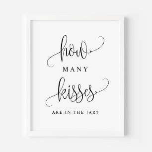 Póster Letra Negra ¿Cuántos Besos Hay En El Frasco