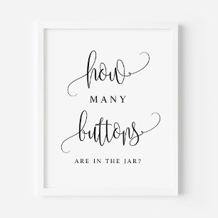 Póster Letra Negra Cuántos Botones Hay En El Frasco