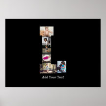 Letra negra y blanca L Collage de fotos