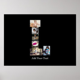 Póster Letra negra y blanca L Collage de fotos