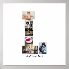 Póster Letra negra y blanca L Collage de fotos