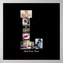 Letra negra y blanca L Collage de fotos