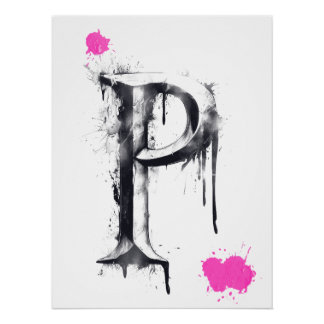 Póster Letra P - tipografía