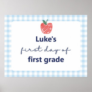 Póster letra para el primer día de escuela
