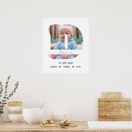 Póster Letra personalizada del alfabeto para bebés - D - 