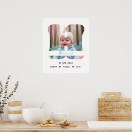 Póster Letra personalizada del alfabeto para bebés - H - 