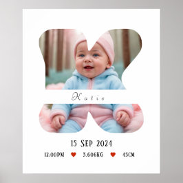 Póster Letra personalizada del alfabeto para bebés - K - 
