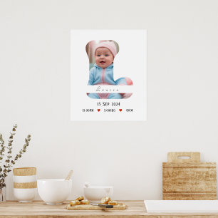 Póster Letra personalizada del alfabeto para bebés - L - 