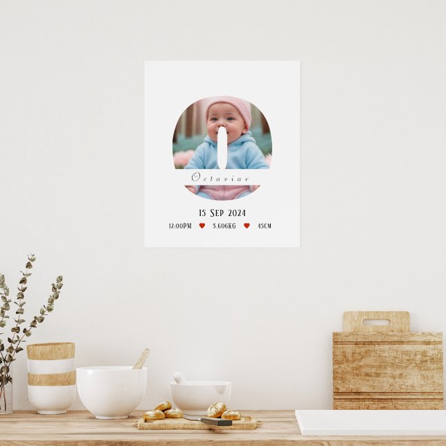 Póster Letra personalizada del alfabeto para bebés - O -  (Cocina)