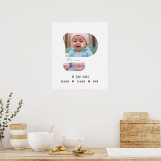 Póster Letra personalizada del alfabeto para bebés - P -