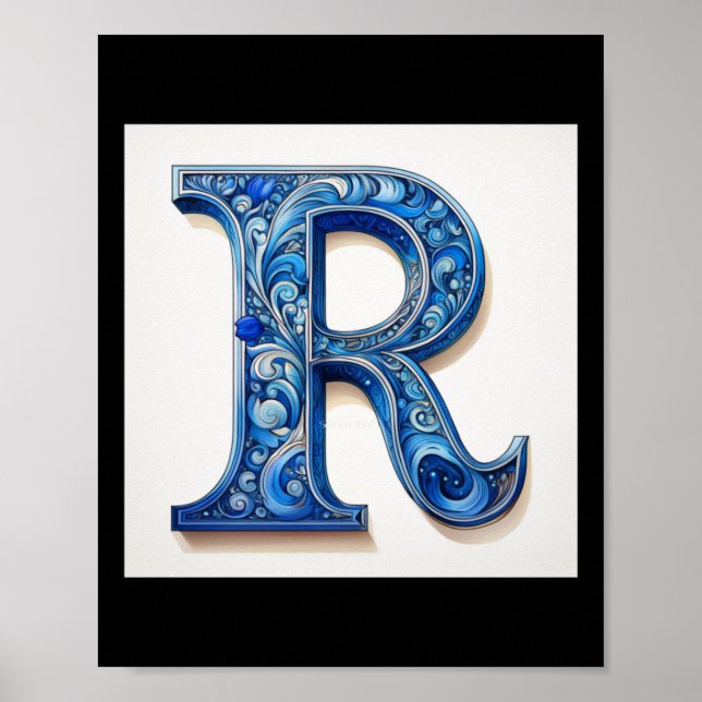 Póster Letra R -2- Pegatina (Frente)