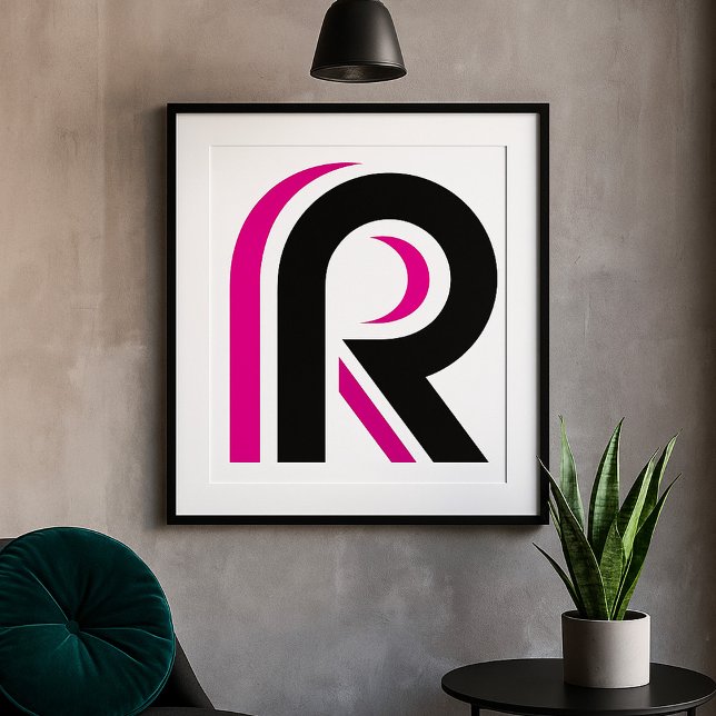 Póster Letra R rosa y negra (Subido por el creador)