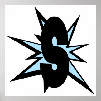 Póster Letra S como iniciales del monograma S del cómic a