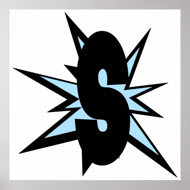 Póster Letra S como iniciales del monograma S del cómic a (Frente)