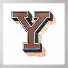 Letra "Y" elegante bordada