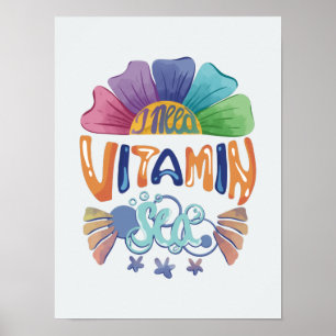 Póster Letras a Mano de Arcoíris Vibrante: Necesito Vitam