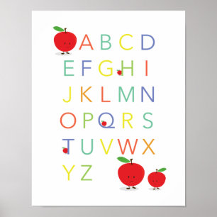 Póster Letras alfabéticas ABC Coloradas en Apple