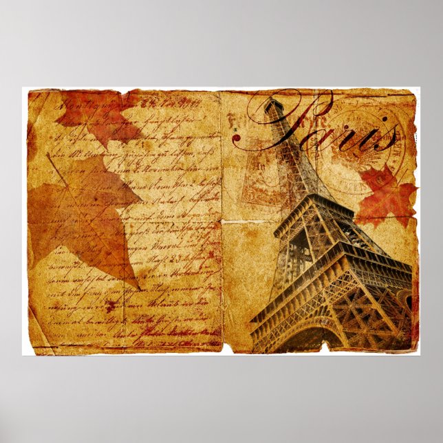 Póster Letras antiguas de París (Frente)