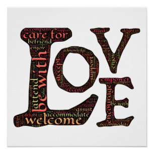 Póster Letras de amor: Expresiones del amor incondicional