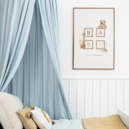 Póster Letras de bloques de madera neutra de la Enfermerí