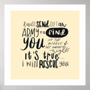 Póster Letras de la canción del rescate: Frontera blanca