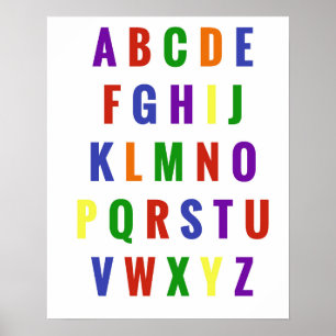 Póster Letras de la sala de juegos Alfabeto Brillante Arc