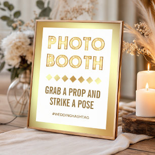 Póster Letras de neón doradas vintage para cabina de foto