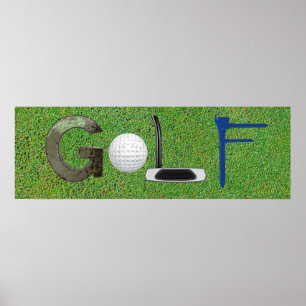 Póster Letras de pintura de golf
